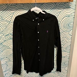 Classic Fit Polo Ralph Lauren Black Button Up